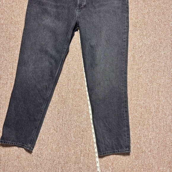 Agolde FEN High Rise Relaxed Taper Womens Denim Jeans Washed Black Shambles 32 - Picture 6 of 16